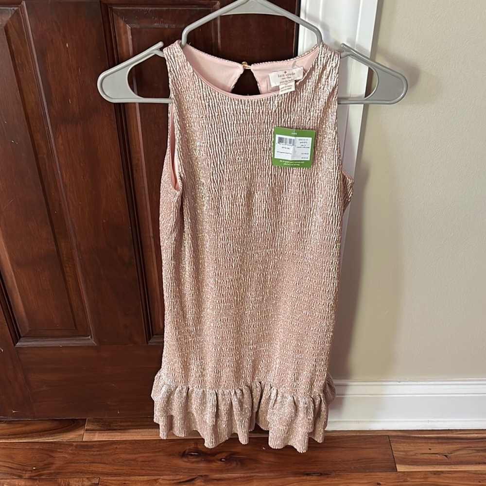 Kate Spade Pink Smocked Sleeveless Blouse GIRLS 10